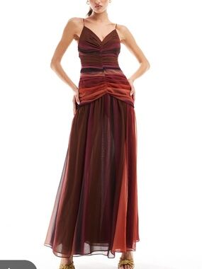 NWT mango ruched maxi dress!!